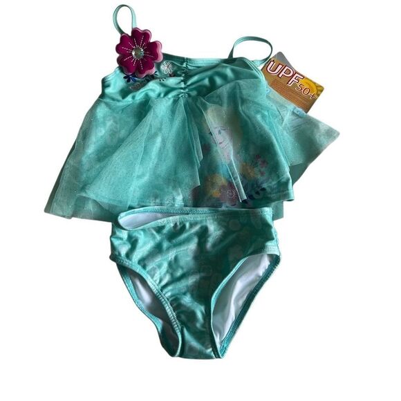 Disney Store Frozen Anna Elsa 2 PC Deluxe Swimsuit Girl Size 3 NEW - Picture 4 of 9